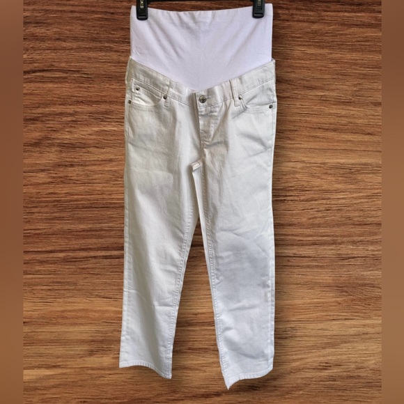 🆕 Gap Maternity True Waistband Full Panel Vintage Slim Jean White Size 4 - Picture 2 of 12